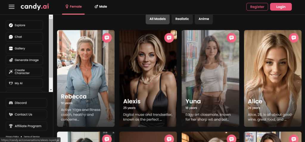 Candy.ai for making virtual celebrity AI