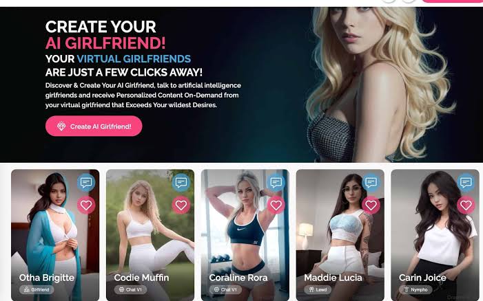 Sitio DreamGF AI Nude Fakes que muestra a Julia Roberts 